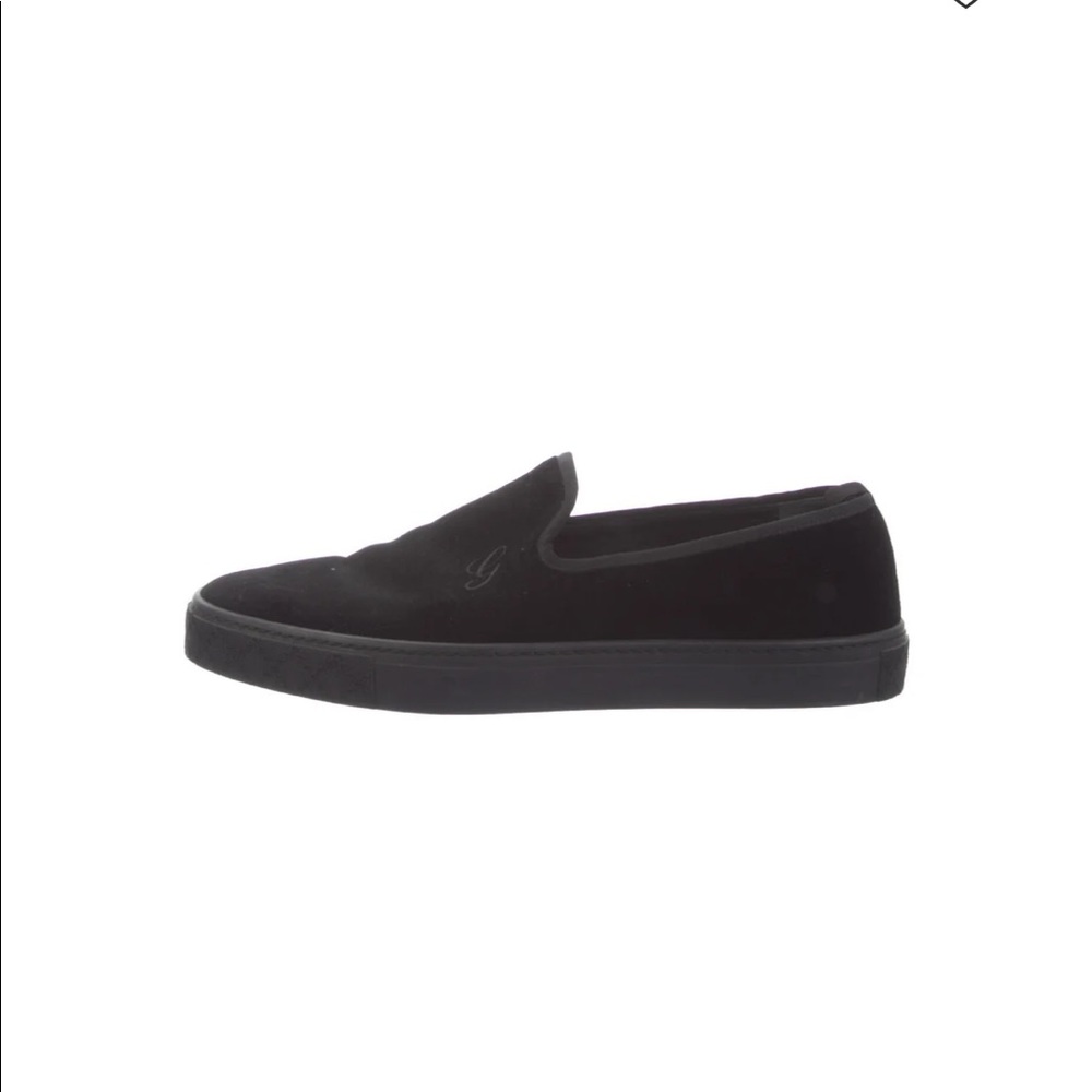 Gucci black velvet men’s slip on sneakers size 10.5